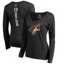 Oliver Ekman-Larsson Arizona Coyotes Fanatics Branded Women's Backer Name & Number Slim Fit Long Sleeve V-Neck T-Shirt - Black