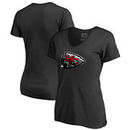 Kansas City Chiefs NFL Pro Line by Fanatics Branded Women's Primary Midnight Mascot V-Neck T-Shirt – Black