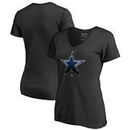 Dallas Cowboys NFL Pro Line by Fanatics Branded Women's Primary Midnight Mascot V-Neck T-Shirt – Black