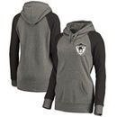 Oakland Raiders NFL Pro Line by Fanatics Branded Women's Plus Sizes Vintage Lounge Pullover Hoodie - Heathered Gray