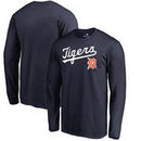 Detroit Tigers Fanatics Branded Big & Tall Cooperstown Collection Wahconah Long Sleeve T-Shirt - Navy