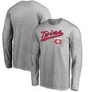 Minnesota Twins Fanatics Branded Big & Tall Cooperstown Collection Wahconah Long Sleeve T-Shirt - Heathered Gray