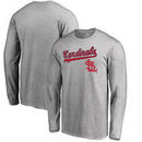 St. Louis Cardinals Fanatics Branded Big & Tall Cooperstown Collection Wahconah Long Sleeve T-Shirt - Heathered Gray