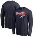 Atlanta Braves Fanatics Branded Big & Tall Team Lockup Long Sleeve T-Shirt - Navy