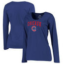 Chicago Cubs Fanatics Branded Women's Plus Size Team Lockup Long Sleeve T-Shirt - Royal