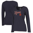 Detroit Tigers Fanatics Branded Women's Plus Size Team Lockup Long Sleeve T-Shirt - Navy
