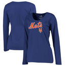 New York Mets Fanatics Branded Women's Plus Size Team Lockup Long Sleeve T-Shirt - Royal