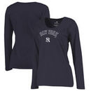New York Yankees Fanatics Branded Women's Plus Size Team Lockup Long Sleeve T-Shirt - Navy
