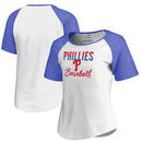 Philadelphia Phillies Fanatics Branded Women's Free Line Tri-Blend Raglan T-Shirt - White