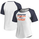 Denver Broncos NFL Pro Line by Fanatics Branded Women's Free Line Raglan Tri-Blend T-Shirt - White
