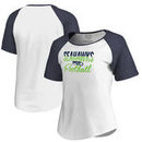 Seattle Seahawks NFL Pro Line by Fanatics Branded Women's Free Line Raglan Tri-Blend T-Shirt - White