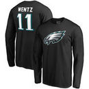 Carson Wentz Philadelphia Eagles NFL Pro Line by Fanatics Branded Player Icon Name & Number Long Sleeve T-Shirt – Black