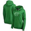 Calgary Flames Fanatics Branded Women's St. Patrick's Day White Logo Pullover Hoodie - Kelly Green