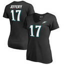 Alshon Jeffery Philadelphia Eagles NFL Pro Line by Fanatics Branded Women's Authentic Stack Name & Number V-Neck T-Shirt – Black