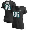 Zach Ertz Philadelphia Eagles NFL Pro Line by Fanatics Branded Women's Authentic Stack Name & Number V-Neck T-Shirt – Black