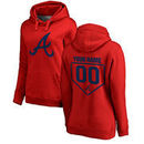 Atlanta Braves Fanatics Branded Women's Personalized RBI Pullover Hoodie - Red