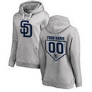 San Diego Padres Fanatics Branded Women's Personalized RBI Pullover Hoodie - Heathered Gray