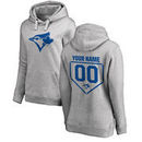 Toronto Blue Jays Fanatics Branded Women's Personalized RBI Pullover Hoodie - Heathered Gray