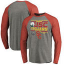 USC Trojans Fanatics Branded 2017 Cotton Bowl Bound Drive Long Sleeve Raglan T-Shirt – Heathered Gray