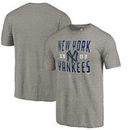 New York Yankees Fanatics Branded Antique Stack Tri-Blend T-Shirt – Heathered Gray