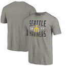 Seattle Mariners Fanatics Branded Antique Stack Tri-Blend T-Shirt – Heathered Gray