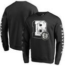 Brooklyn Nets Fanatics Branded Letterman Fleece Crew Neck Sweatshirt - Black