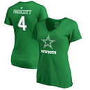 Dak Prescott Dallas Cowboys NFL Pro Line by Fanatics Branded Women's St. Patrick's Day Icon Name & Number T-Shirt – Kelly Green