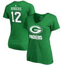 Aaron Rodgers Green Bay Packers NFL Pro Line by Fanatics Branded Women's St. Patrick's Day Icon Name & Number T-Shirt – Kelly Gr
