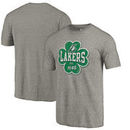 Los Angeles Lakers Fanatics Branded Emerald Isle Tri-Blend T-Shirt - Ash