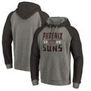 Phoenix Suns Fanatics Branded Ash Antique Stack Tri-Blend Raglan Pullover Hoodie
