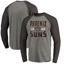 Phoenix Suns Fanatics Branded Antique Stack Big and Tall Long Sleeve Tri-Blend Raglan T-Shirt - Ash