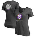 LSU Tigers Fanatics Branded Women's SEC Means More Slim Fit V-Neck T-Shirt - Ash