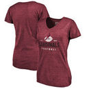 Arizona Cardinals NFL Pro Line by Fanatics Branded Women's Timeless Collection Vintage Arch Tri-Blend V-Neck T-Shirt - Cardinal
