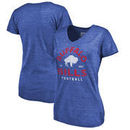 Buffalo Bills NFL Pro Line by Fanatics Branded Women's Timeless Collection Vintage Arch Tri-Blend V-Neck T-Shirt - Royal