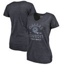 Dallas Cowboys NFL Pro Line by Fanatics Branded Women's Timeless Collection Vintage Arch Tri-Blend V-Neck T-Shirt - Navy