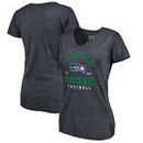 Seattle Seahawks NFL Pro Line by Fanatics Branded Women's Timeless Collection Vintage Arch Tri-Blend V-Neck T-Shirt - College Na