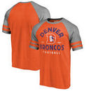 Denver Broncos NFL Pro Line by Fanatics Branded Timeless Collection Vintage Arch Tri-Blend Raglan T-Shirt - Orange