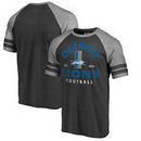 Detroit Lions NFL Pro Line by Fanatics Branded Timeless Collection Vintage Arch Tri-Blend Raglan T-Shirt - Black
