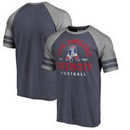 New England Patriots NFL Pro Line by Fanatics Branded Timeless Collection Vintage Arch Tri-Blend Raglan T-Shirt - Navy