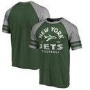 New York Jets NFL Pro Line by Fanatics Branded Timeless Collection Vintage Arch Tri-Blend Raglan T-Shirt - Green