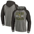 Green Bay Packers NFL Pro Line by Fanatics Branded Timeless Collection Antique Stack Big & Tall Tri-Blend Hoodie - Ash