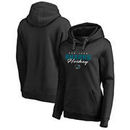 San Jose Sharks Fanatics Branded Women's Iconic Collection Script Assist Plus Size Pullover Hoodie - Black
