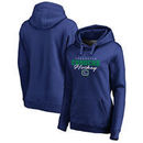 Vancouver Canucks Fanatics Branded Women's Iconic Collection Script Assist Plus Size Pullover Hoodie - Blue