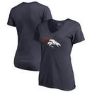 Denver Broncos NFL Pro Line by Fanatics Branded Women's X-Ray Slim Fit V-Neck T-Shirt - Navy
