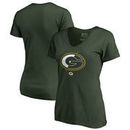 Green Bay Packers NFL Pro Line by Fanatics Branded Women's X-Ray Slim Fit V-Neck T-Shirt - Green