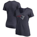 New England Patriots NFL Pro Line by Fanatics Branded Women's X-Ray Slim Fit V-Neck T-Shirt - Navy