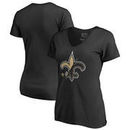 New Orleans Saints NFL Pro Line by Fanatics Branded Women's X-Ray Slim Fit V-Neck T-Shirt - Black