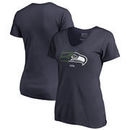 Seattle Seahawks NFL Pro Line by Fanatics Branded Women's X-Ray Slim Fit V-Neck T-Shirt - Navy