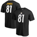Jesse James Pittsburgh Steelers NFL Pro Line by Fanatics Branded Authentic Stack Name & Number T-Shirt – Black