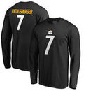 Ben Roethlisberger Pittsburgh Steelers NFL Pro Line by Fanatics Branded Authentic Stack Name & Number Long Sleeve T-Shirt – Blac